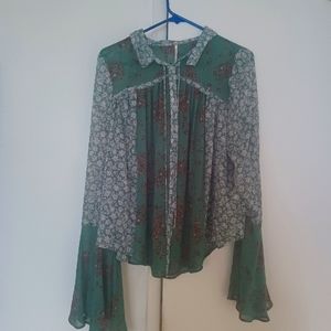 Free People Bell sleeve BLOUSE XL
